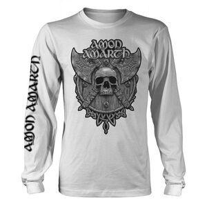 Amon Amarth Unisex Adult Skull Long-Sleeved T-Shirt / White